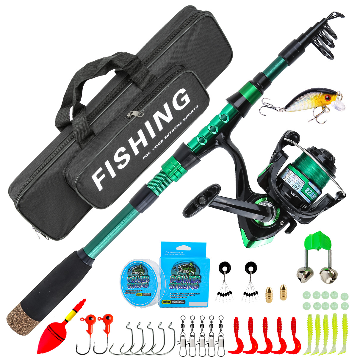 Fishing Lure Box - Caña de Pescar Telescópica de Fibra