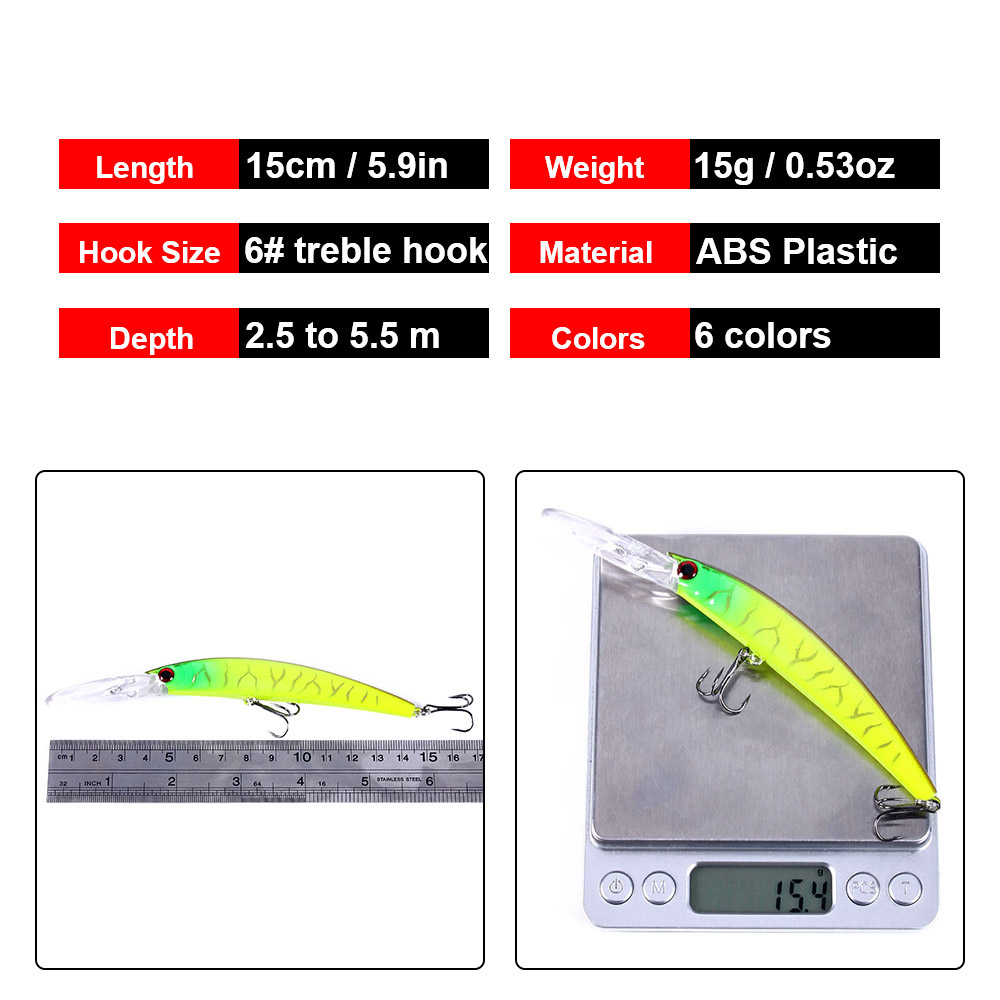1 Uds 15cm 15g Jerkbait de buc - Fishing Lure Crankbait reseña y precio