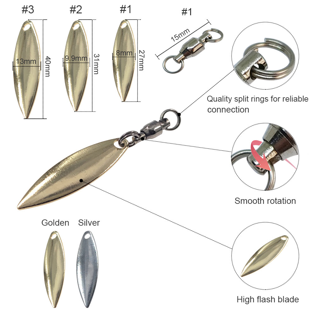 10 Uds hojas de sauce Spinner  - Fishing Lure Blade Bait reseña y precio