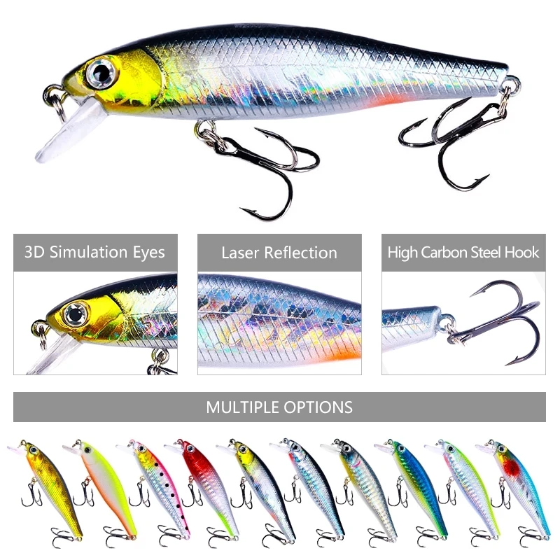 Minnow manivela Wobbler Jerkba - Fishing Lure Jerkbait reseña y precio