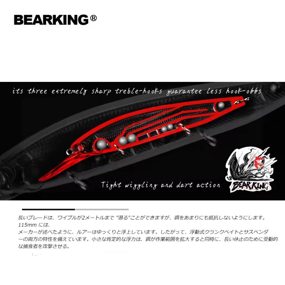 Señuelos de pesca Bearking M11 - Fishing Lure Jerkbait reseña y precio