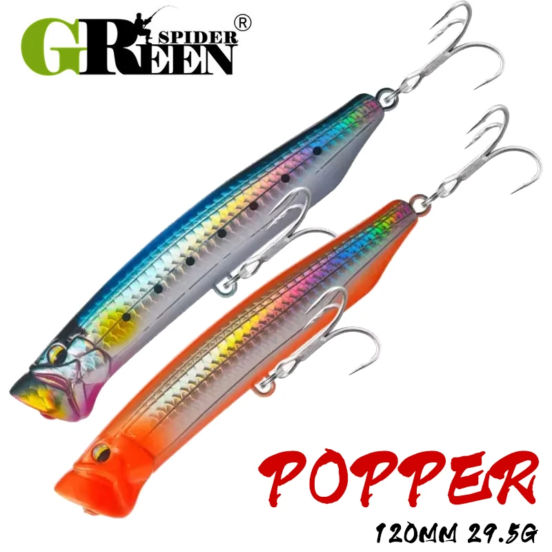 GREENSPIDER nuevo 120mm 29,5g  - Fishing Lure Popper reseña y precio